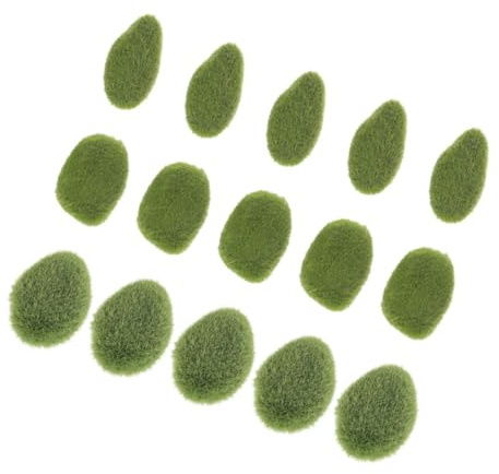 Gadpiparty 15Pcs Faux Mossy Stone Decor Lightweight Artificial Moss Rocks for Garden Bonsai Fish Tank Photo Props Woodland Theme Terrariums Crafting