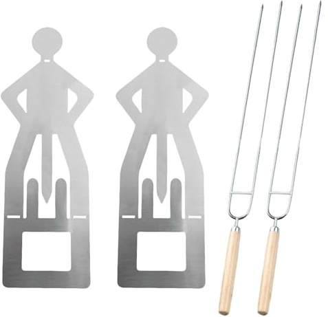 4 Pièces Brochettes à Viande en Acier Inoxydable pour Barbecue En Acier Inoxydable Pour Barbecue Brochettes de Barbecue Réutilisables, pour Camping, Pique-Nique, Jardin, Cuisine, Cadeaux pour Homme