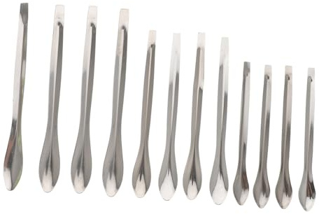 Homoyoyo 12 piezas Cucharas de Medir de Laboratorio Acero Inoxidable Duraderas Compactas y Prácticas para Muestreo y Experimentos Científicos