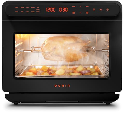 OUNIN Steam Oven 24L, 9-in-1 Air Fryer & Electric Oven with Steam Infusion, Touch Screen Countertop Oven for Steam Cooking, Air Fry, Toast, Roast, Bake, Reheat, Dried, Ferment