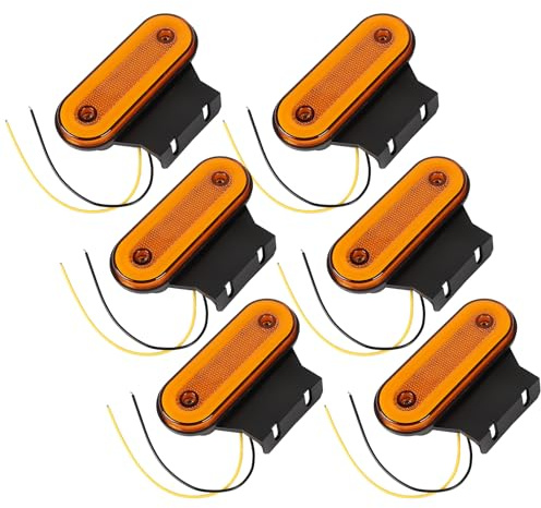 CPROSP 6 pcs Seitenmarkierungsleuchten mit Halterung 115 x 45 mm | LED Begrenzungsleuchten Anhänger Orange; LED Positionsleuchte 12 V/24 V; für Anhänger Wohnwagen PKW