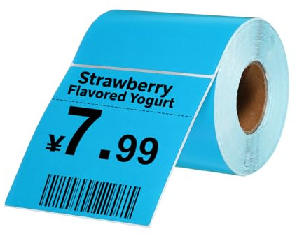PATIKIL 500 Stk Thermische Etiketten 3.94x3.94 Zoll Klein Blau