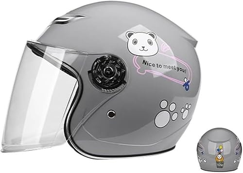 Caimcie Children's Motorcycle Helmet, Vintage Retro Style, ECE/DOT Approved Motorcycle Helmet, Jet Helmet, Scooter Helmet, 3/4 Skateboard Helmet, Bicycle Balance Bike, Scooter G,50-55CM