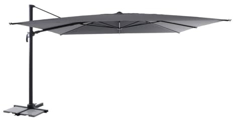 Hespéride - Parasol déporté rectangulaire inclinable melhia 4x3m anthracite