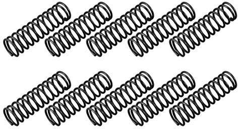 sourcingmap Compression Spring - 1.2mm Wire Dia , 12mm OD , 40mm Free Length Spring Steel Extension Spring,Black,10Pcs