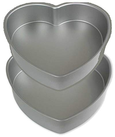Art of Cake/PME HRT 8x 2 deep (set of 2) set of two same size Heart shape anodises aluminium Baking Tins 8 inch,wide and 2 inch deep (Set of 2)