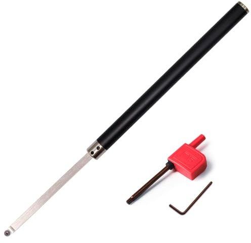 Woodturning Tools Set Carbide Tipped Lathe Chisel Finisher Tool Bar with Ci5 8.9mm Round Carbide Insert Cutter for Wood Hobbyist or DIY or Carpenter