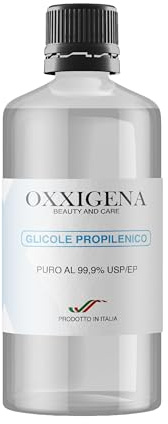 Oxxigena - Glicol Propilénico Líquido Puro al 99,9% de 1 L, Base Neutra Full PG, Ideal para Hidratar la Piel y Crear Líquidos, Insípido e Inodoro, Pureza Farmacéutica Certificada USP/EP