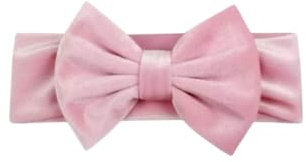 Fascetta per Capelli Neonata con Fiocco in Velluto Rosa - Fascia per capelli Bambina