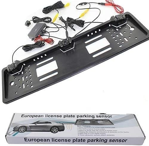 AntDau71 - Kfz-Kennzeichenhalter mit Rückfahrkamera HD LED und Parksensoren Nachtsicht Rückfahrkamera für europäische Fahrzeuge cw237