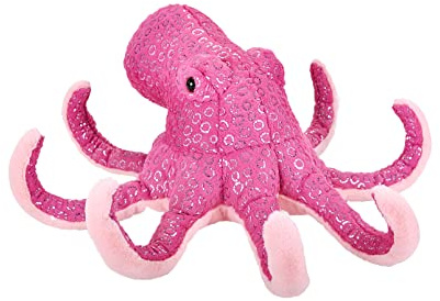 Wild Republic Foilkins Krake, Stofftier, 30 cm, Kuscheltier Kinder, realistisches Plüschtier, Öko-Kuscheltier, Flauschige Kuscheltiere, Füllung gesponnen aus recycelten Wasserflaschen