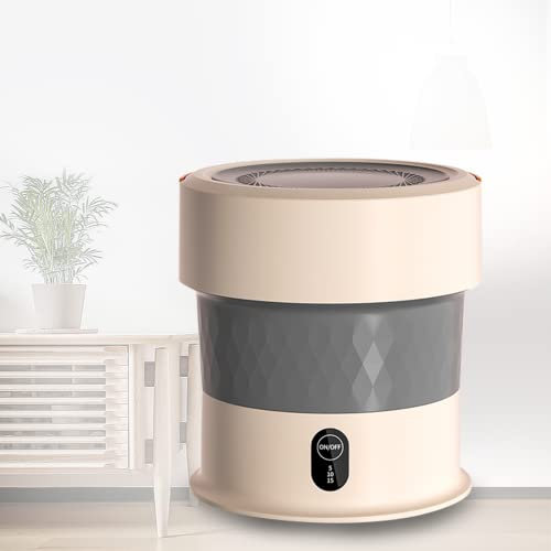 PanHuiWen Pliable Mini Lave Linge Pas Cher Turbo Petite Machine à Laver Portable 13L pour Vêtements de Bébé,sous-vêtements,Gold-Base