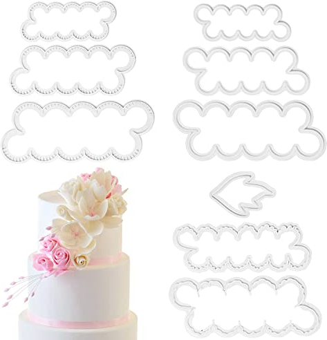 3D Blütenblatt Ausstecher, Lucywey 9 Stück Kuchen Dekorieren Rosen Nelken Pfingstrose Blume Fondant Cookie Cutter Werkzeug Satz von 3 Größen DIY Backen ​Zubehör Form