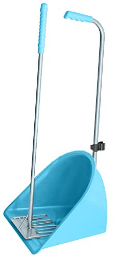 Muck Grabber Stable Mate Manure Collector Long Handle Poop Scoop & Rake Stable Paddock Dock Tidy Ideal for Horse, Pony, Donkey, Dog, Leaves for Yard, Stable, Horsebox & Garden - 80 cm (Sky Blue)