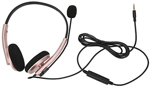 Datorheadset med Mikrofon, Business Call Center-Headset med Brusreducerande Funktion Eleganta Trådbundna Headset för Kontor, Klassrum, Hem (Enkel 3,5 mm)