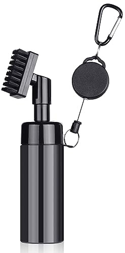 Golf Club Brush and Groove Cleaner Tool with Leakproof Reservoir Tube, Squeeze Bottle, Bristles Head, Carabiners, Brush Cover Golf Accessories Ball Washer Gift for Men Women