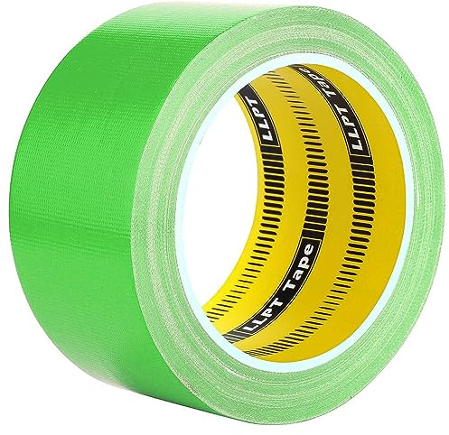 LLPT Rubans Adhésifs en Tissu Vert 50mm x 14m Heavy Duty Duct Tape | Ruban Adhésif de Réparation D'étanchéité pour Les Travaux Manuels de Décoration Intérieure et Extérieure