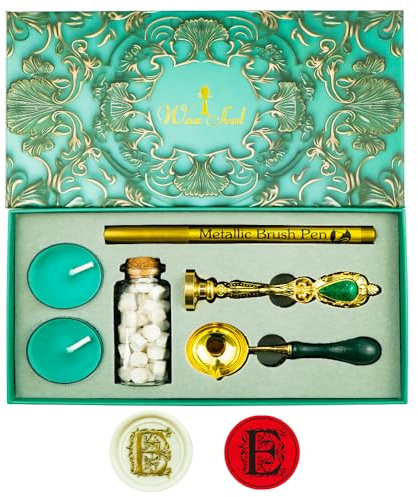 Zifospy Wachssiegel-Set mit Geschenkbox – Elegantes Buchstabe-E-Design für Hochzeitseinladungen, Grußkarten, Weinflaschenverschlüsse & Bastelprojekte