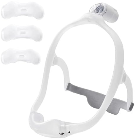 Gbbazu CPAP Maske Nasenkissen Rahmen Fit für DreamWear, Wiederverwendung Ersatz CPAP Kopfbedeckung Gurt Rohrrahmen mit 3-Size CPAP Nasenkissen, weiche Gummidichtung verbessern für Schlaf