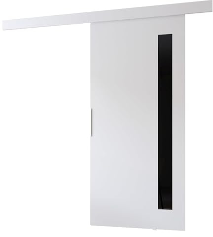 MINIO go for it - Schiebetür Komplettset CLEAN G Schiebetüren 106 cm Breit | Wandmontage, Schiebetürsystem, Zimmertüren - Weiss Matt