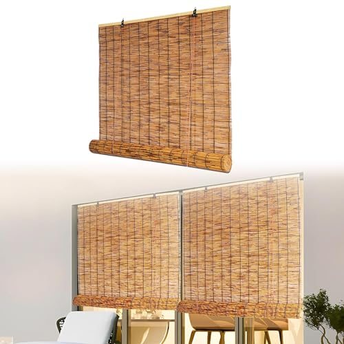 100 Breit Bambus Rollo Blickdicht Bambus Jalousie ohne Bohren 160cm 120cm 90cm 60cm Raffrollo aus Bambus Outdoor Bambusrollo Jalousie Holzrollo für Türen Sonnenschutzrollos ( Color : 140cm Breit , Siz