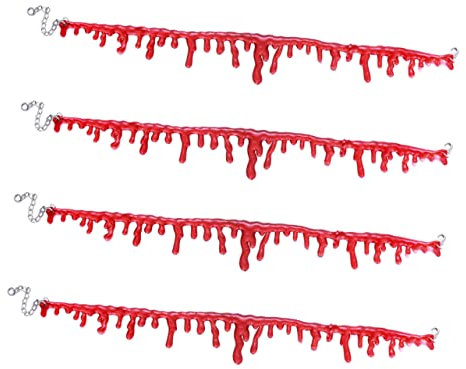 ifundom Gothic Halloween Halskette 4 Stück Handgemacht Rote Farbe Make up Schmuck Für Frauen Party Ball Deko