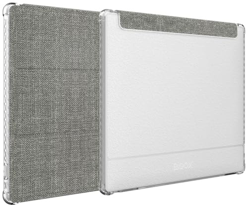 TUDIA SKN FLIP Designad för 7 tum Onyx Boox Go 7/Color 7 (Gen I 2024/Gen II 2025/Gen 2) fodral – [Förbättrad automatisk uppvakning/sömnteknologi] stötsäker transparent TPU-texturerat läder trippelvikt