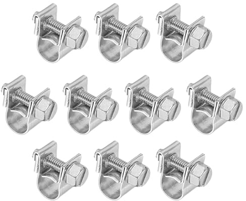 PATIKIL 10 Stück Mini Schlauchschellen 6-8mm Rohrklemme Kraftstoffleitung Rohrschellen Edelstahl Verstellbare Rohrschlauch Schlauchklemme für Automobil Auspuffrohr Benzinrohr Garten