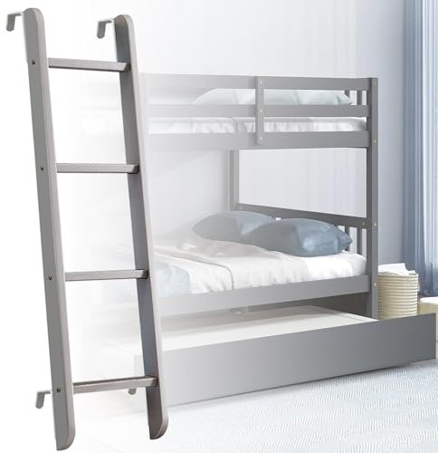 Scala a Castello in Legno a 4/5 gradini, Scala di Ricambio per Letto Singolo a Castello da 130 cm - Scala sospesa per soppalco Resistente, Scala di Sicurezza per Arrampicata con raccordi, ca