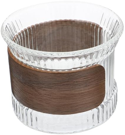 POPETPOP Taza Térmica Aro De Madera Para Té y Espresso Taza De Vidrio Anti-escaldaduras Para Leche Decorativa Hogar