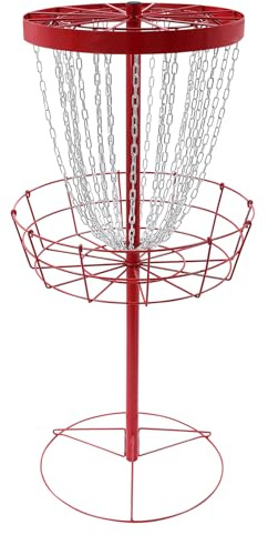 Golf Basket 24-Chain Disc 25.39in Iron Target with Wind-Resistant Base for Backyard Park Practice etc