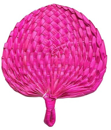 Uqezagpa Woven Palms Leaf Fan Natural Large Handheld Fan Tool with Handle for Home Wall Decors Outdoor