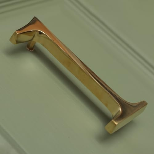 Numero civico Floatinig in ottone lucido, 12,7 cm, moderno, per porta con numeri di targa | Numeri per indirizzi stradali