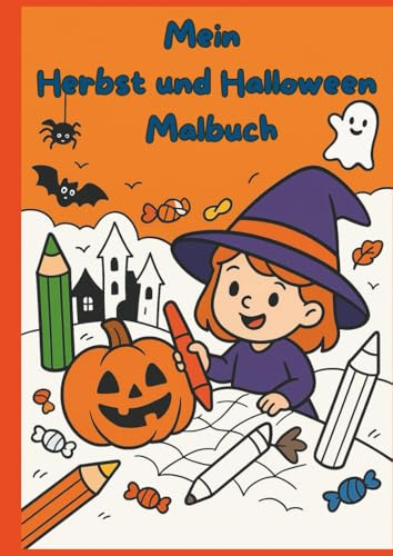 Mein Herbst und Halloween Malbuch: Für Kinder Din A4