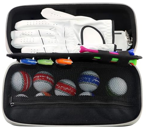 Qkbuza Golf Organizer Tasche - Golf Handschuh Etui Mit Abnehmbarer Handschuh Former | Aufbewahrungstasche Für Pitchgabel Ballmarker Tees Accessoires Sportausrüstung Outdoor