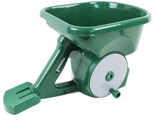 manhegari Spargitore a lancia larga – Attrezzi da giardino regolabili da 3 l | Spargitore per fertilizzante per prato come strumento a lancio largo, per sale, letame compost, calce, giardino, cortile