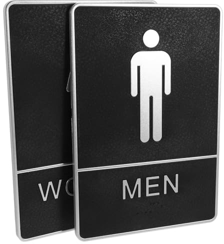 GARVALON 2 Stück Toilettenschilder Männer Frauen Selbstklebendes Kunststoff Badezimmerschild für Tür Hinweisschild für Hotel Restaurant Wc Raum