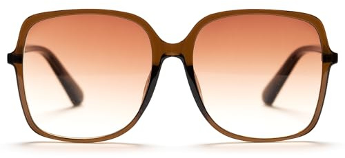 EYEGLSMST Lunettes de Lecture Soleil Tendance pour Femmes, Grandes Lunettes Loupe Élégantes UV400, Adaptés au Travail en Extérieur, à la Lecture, Convient aux Personnes ayant un Visage Large