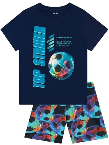 Harry Bear Pyjama pour garçon, Pyjama Court de Football pour Enfant, Pyjamas garçon d'été