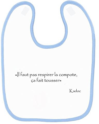 Bavoir bébé kaamelott kadoc compote 2 Bleu
