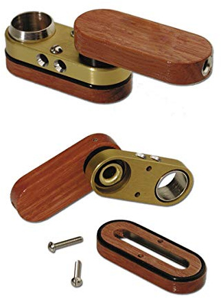 Black Leaf Handpfeife, Pur-Pfeife, HOLZ-Pfeife zerlegbar | 75 mm | Holz | Klappbare Metallpfeife 'Twisted' | von bong-discount