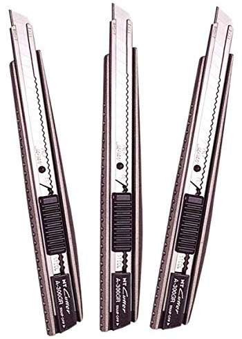 PACK 3uds NT CUTTER A 300 GRP NT A300GRP Cortador Estrecho Metálico Hoja 9MM Papel, Cartón, EVA,... - Calidad PROFESIONAL