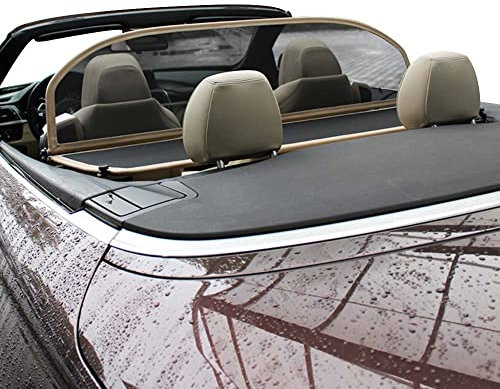 Filet Coupe-Vent Compatible avec BMW Series 4 F33, F83 Beige Filet Anti-remous 100% sur Mesure OEM Qualité Windschott fabriqué aux Pays-Bas
