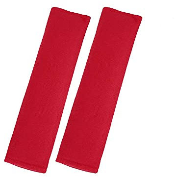 Namvo 2 fundas para cinturón de seguridad de coche, color rojo, protector de correa de cinturón de seguridad, almohadillas para arnés de coche, almohadillas para equipaje para adultos