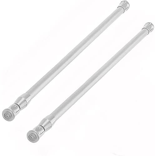 Vetrineinrete® Coppia 2 bastone per tenda da finestra con molla a pressione asta telescopica allungabile da 70 a 120 cm