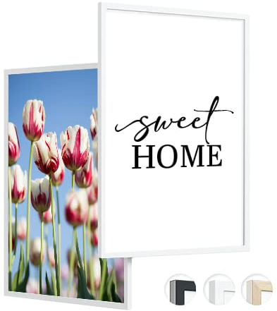 edihome, Fotoramar A3, (2 enheter), 29,7 x 42 cm, av Trä, Lamina Acrilica, för universitetsexamen, affisch, fotografier Bröllop, Nattvardsgång, examensbevis (vit - 2 enheter)