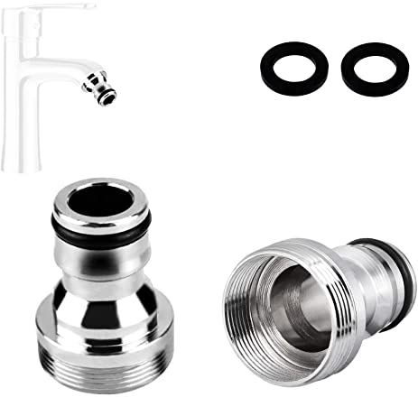 2 pezzi Attacco per Tubo da Giardino M22 Filettatura Interna Connettore Maschio Filettato M24, Set Connettore Maschio Filettato,Raccordo Rubinetto Universale per rubinetto da cucina da giardino