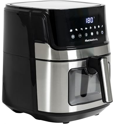 Melchioni Family | Friggitrice ad Aria Smart GINEVRA, Capacità 6,5L, Timer 1/60 minuti, con Wifi e Compatibile con Google e Alexa, Air Fryer Multiprogramma con App, 80-200°, 1600 W, Colore Nero