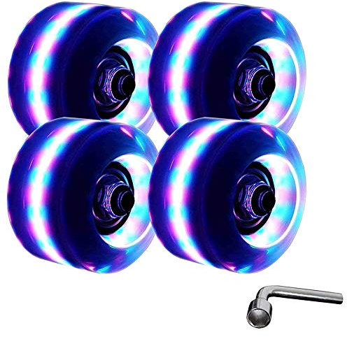 Skateboard Rollen Beleuchten Sie Rollschuhräder mit Lagern, leuchtende Quad-Roll-Skate-Räder for doppeltes Reihen-Skating und Skateboard Skateboard-Räder