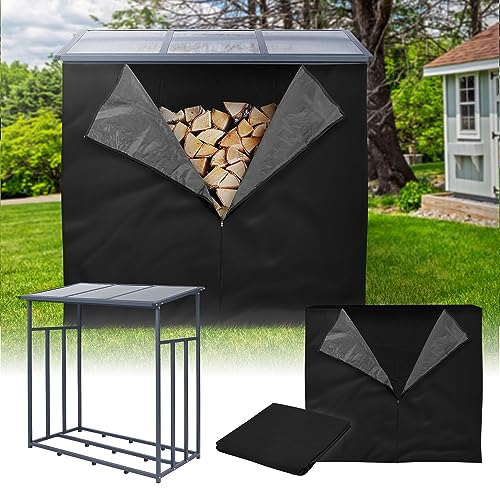 ML-Design Étagère à bois de chauffage en métal Anthracite XXL 187,5 x 70 x 185 cm avec protection contre les intempéries Étagère à bois de chauffage d'extérieur avec housse de protection 2,3 m³